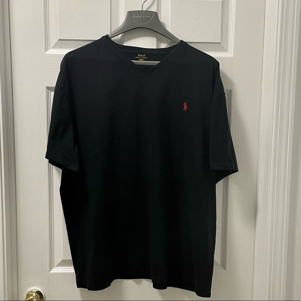 Men’s Polo T-Shirt, Color:Black, Size: 2XB
